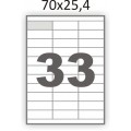 Полуглянцевая этикетка А4 (100 листов) /33/  (70x25,4 мм) 