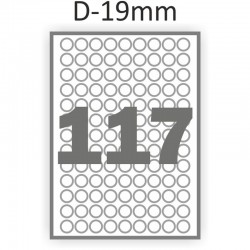 Самоклеющаяся бумага А4 (100 листов) /117/  (фигурная этикетка диаметр 19 мм) 