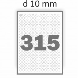 Самоклеющаяся бумага А4 (100 листов) /315/  (фигурная этикетка диаметр 10 мм) 