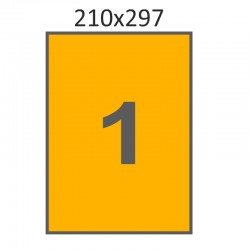 Самоклеющаяся бумага А-4 (100 листов) /оранжевая/  (210x297 мм) 