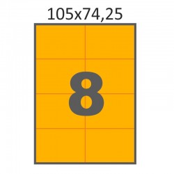 Самоклеющаяся бумага А4 (100 листов) /8/  (105x74 мм) оранжевая