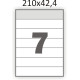 Самоклеюча етикетка А4 (100 аркушів) /7/  (210x42,4 мм) 