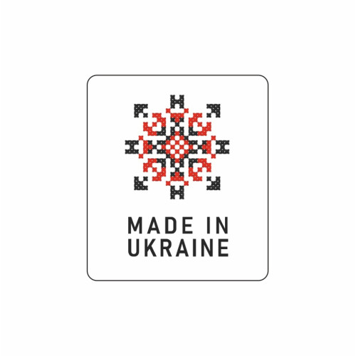 Етикетка, 37х42мм,  "Made in Ukraine" орнамент (100 шт.)